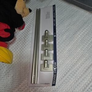 CREATING LIFESTYLES MAGNETIC SET OF 2 CURTAIN RODS STAINLESS